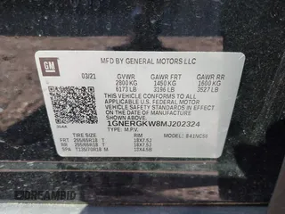 2021 Chevrolet Traverse LT Cloth with VIN 1GNERGKW8MJ202324, listed as a IAAI auction lot 41901862 with 58,898 mi miles. Bid and sale history available at carsss.com. Image 9.