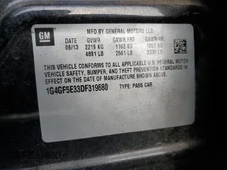 2013 Buick LaCrosse Premium 1 z VIN 1G4GF5E33DF319680, wystawiony jako Copart lot #81063044 z przebiegiem 109 025 mil mil oraz Szkoda całkowita • Salvage title. Historia ofert i sprzedaży dostępna na DreamBid. Obrazek 13.