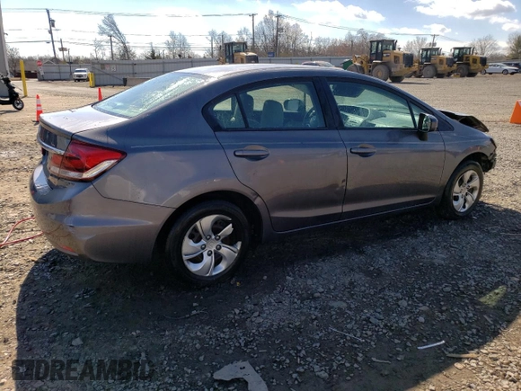 2015 Honda Civic LX with VIN 19XFB2F55FE233052, listed as a Copart auction lot 46302075 with 102,482 mi miles and Salvage Title. Bid and sale history available at carsss.com. Image 3.