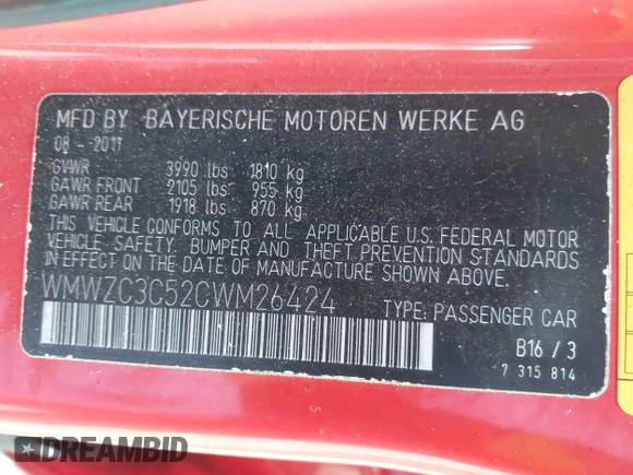 2012 MINI Countryman S z VIN WMWZC3C52CWM26424, wystawiony jako IAAI lot #41828011 z przebiegiem 145 678 mil mil oraz . Historia ofert i sprzedaży dostępna na DreamBid. Obrazek 9.