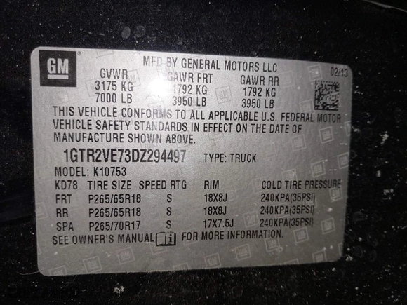 2013 GMC Sierra 1500 SLE with VIN 1GTR2VE73DZ294497, listed as a IAAI auction lot 41464938 with 133,787 mi miles. Bid and sale history available at carsss.com. Image 9.