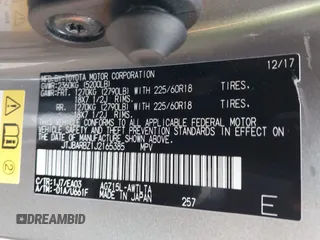 2018 Lexus NX with VIN JTJBARBZ1J2165385, listed as a IAAI auction lot 41935813 with 87,953 mi miles. Bid and sale history available at carsss.com. Image 9.