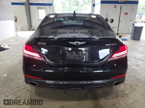 2021 Genesis G70 3.3T with VIN KMTG34LE7MU076383, listed as a Copart auction lot 71798544 with 35,450 mi miles and Salvage Title. Bid and sale history available at carsss.com. Image 6.