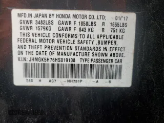 2017 Honda Fit EX with VIN JHMGK5H76HS019108, listed as a Copart auction lot 58537995 with 110,095 mi miles and Salvage title. Bid and sale history available at DreamBid. Image 13.