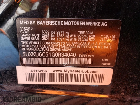 2016 BMW X6 xDrive50i with VIN 5UXKU6C51G0R34040, listed as a Copart auction lot 48336363 with 100,647 mi miles. Bid and sale history available at carsss.com. Image 13.