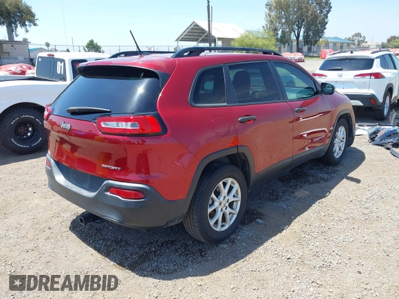 2016 Jeep Cherokee Sport with VIN 1C4PJLAB8GW216912, listed as a IAAI auction lot 42336479 with 104,396 mi miles and . Bid and sale history available at DreamBid. Image 4.