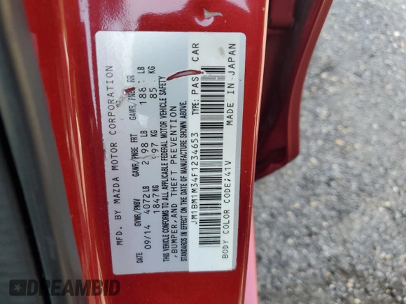 2015 Mazda 3 S Grand Touring с VIN JM1BM1M34F1234653, выставлен на аукционе Copart как лот 56980235 с пробегом 109 678 миль миль и Списание • Salvage title. История ставок и продаж доступна на DreamBid. Изображение 12.