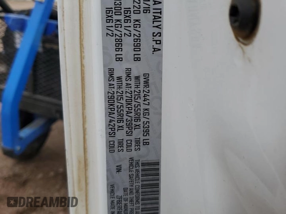 2017 Ram ProMaster City Cargo Van Tradesman with VIN ZFBERFAB6H6E72328, listed as a Copart auction lot 51162775 with 169,253 mi miles and Salvage Title. Bid and sale history available at carsss.com. Image 14.