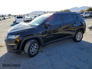 2018 Jeep Compass Sport with VIN 3C4NJDAB7JT126810, listed as a Copart auction lot 49857525 with 160,616 mi miles and Salvage Title. Bid and sale history available at carsss.com. Image 1.