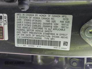 2020 Honda CR-V EX with VIN 2HKRW2H53LH640566, listed as a IAAI auction lot 41576428 with 88,813 mi miles. Bid and sale history available at carsss.com. Image 9.