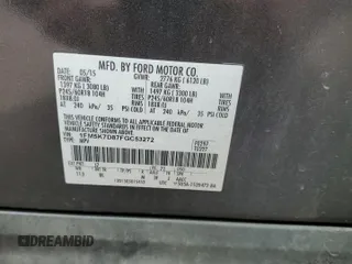 2015 Ford Explorer XLT with VIN 1FM5K7D87FGC53272, listed as a Copart auction lot 53465955 with 180,210 mi miles and Salvage Title. Bid and sale history available at DreamBid. Image 13.