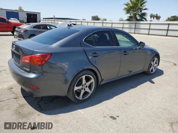 2007 Lexus IS 250 with VIN JTHBK262372043297, listed as a Copart auction lot 65295745 with 174,175 mi miles and Salvage title. Bid and sale history available at DreamBid. Image 3.