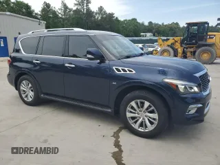 2016 Infiniti QX80 with VIN JN8AZ2NF9G9610685, listed as a Copart auction lot 57154685 with 94,176 mi miles and Salvage title. Bid and sale history available at DreamBid. Image 4.