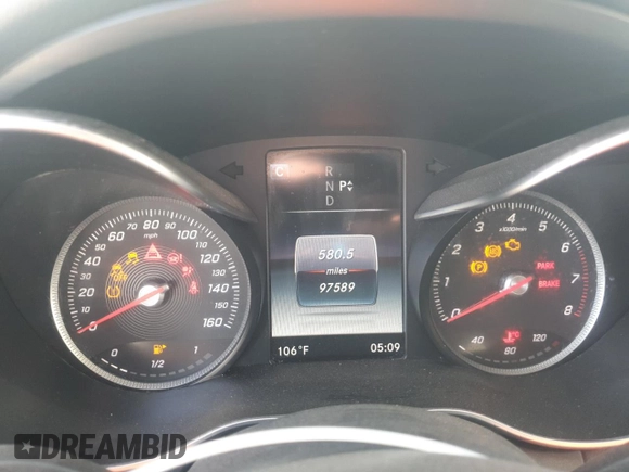 2016 Mercedes-Benz C 300 with VIN 55SWF4JB4GU172185, listed as a Copart auction lot 63488195 with 97,589 mi miles and Salvage title. Bid and sale history available at DreamBid. Image 9.