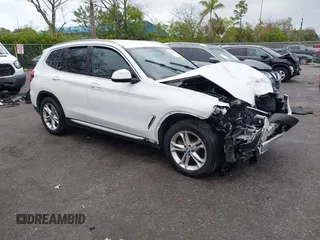 2020 BMW X3 sDrive30i with VIN 5UXTY3C04L9C53343, listed as a IAAI auction lot 41208883 with 1 mi miles. Bid and sale history available at carsss.com. Image 1.