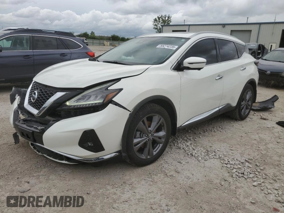 2020 Nissan Murano Platinum with VIN 5N1AZ2DS1LN162532, listed as a Copart auction lot 55274235 with 46,841 mi miles and Salvage title. Bid and sale history available at DreamBid. Image 1.
