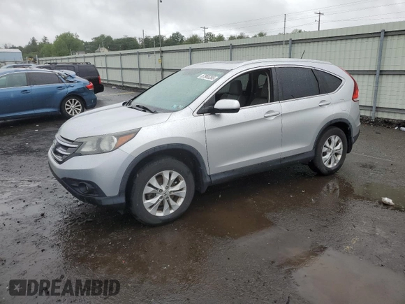 2013 Honda CR-V EX-L z VIN 2HKRM4H76DH634037, wystawiony jako Copart lot #57985265 z przebiegiem 80 399 mil mil oraz Szkody całkowita. Historia ofert i sprzedaży dostępna na DreamBid. Obrazek 1.