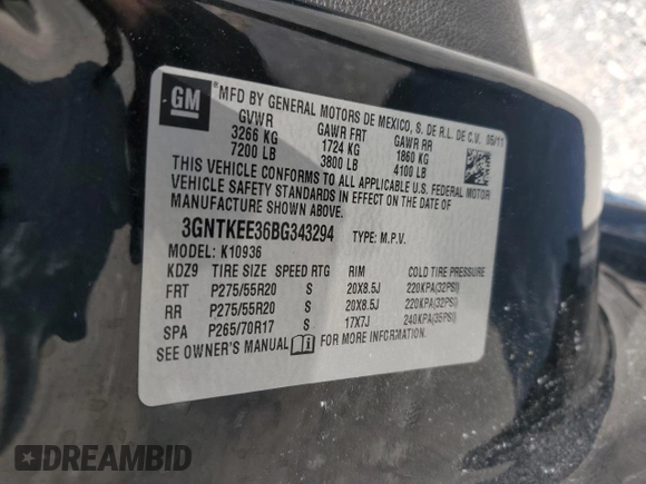 2011 Chevrolet Avalanche LS with VIN 3GNTKEE36BG343294, listed as a Copart auction lot 65143215 with 173,150 mi miles and Salvage title. Bid and sale history available at DreamBid. Image 12.