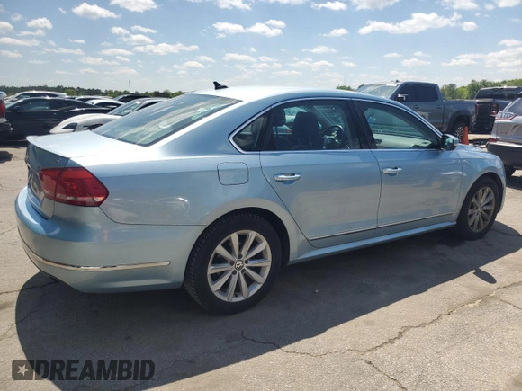 2013 Volkswagen Passat SEL Premium with VIN 1VWCH7A37DC066795, listed as a Copart auction lot 52380595 with 128,439 mi miles and Clean Title. Bid and sale history available at carsss.com. Image 3.