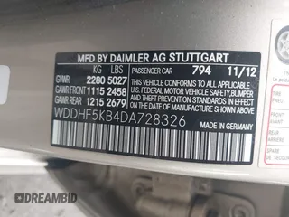 2013 Mercedes-Benz E 350 Luxury with VIN WDDHF5KB4DA728326, listed as a IAAI auction lot 42097905 with 120,370 mi miles and . Bid and sale history available at DreamBid. Image 8.