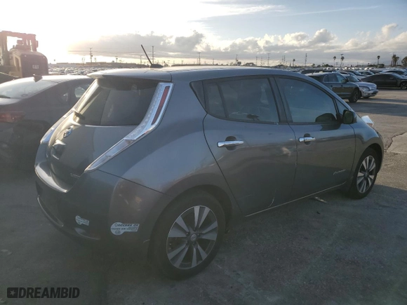2015 Nissan LEAF SL with VIN 1N4AZ0CP8FC331747, listed as a Copart auction lot 44570235 with 74,955 mi miles and Salvage Title. Bid and sale history available at carsss.com. Image 3.