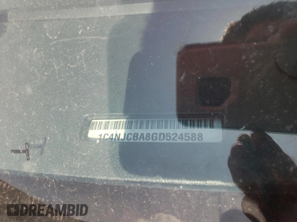 2016 Jeep Compass Sport with VIN 1C4NJCBA8GD524588, listed as a Copart auction lot 53858485 with 137,396 mi miles and Non repairable. Bid and sale history available at DreamBid. Image 13.