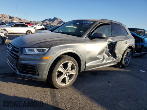 2020 Audi Q5 Premium Plus with VIN WA1BNAFY5L2024035, listed as a Copart auction lot 42304105 with 43,564 mi miles and Salvage Title. Bid and sale history available at carsss.com. Image 1.