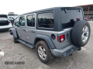 2018 Jeep Wrangler Unlimited Sport z VIN 1C4HJXDG1JW133543, wystawiony jako IAAI lot #41730522 z przebiegiem 81 667 mil mil oraz . Historia ofert i sprzedaży dostępna na DreamBid. Obrazek 3.