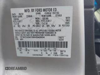 2008 Ford Escape Limited z VIN 1FMCU04158KB42604, wystawiony jako IAAI lot #41948050 z przebiegiem 240 686 mil mil oraz . Historia ofert i sprzedaży dostępna na DreamBid. Obrazek 9.
