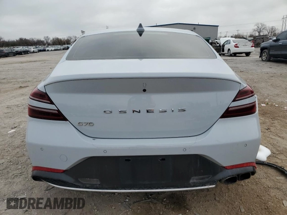2022 Genesis G70 2.0T with VIN KMTG34TA2NU088116, listed as a Copart auction lot 85489634 with 83,335 mi miles and Clean Title. Bid and sale history available at DreamBid. Image 6.