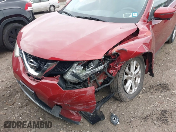 2016 Nissan Rogue SV with VIN KNMAT2MV3GP634496, listed as a IAAI auction lot 42002649 with 187,478 mi miles. Bid and sale history available at carsss.com. Image 6.