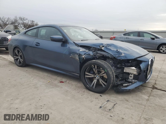 2021 BMW 4 Series 430i xDrive with VIN WBA73AP04MCG59981, listed as a Copart auction lot 46135765 with 37,966 mi miles and Salvage Title. Bid and sale history available at carsss.com. Image 4.