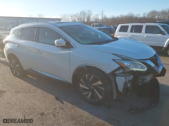 2015 Nissan Murano SL with VIN 5N1AZ2MH5FN202281, listed as a IAAI auction lot 41758376 with 142,594 mi miles. Bid and sale history available at carsss.com. Image 1.