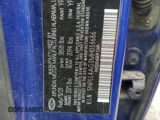 2021 Hyundai Elantra SE z VIN 5NPLL4AG3MH033686, wystawiony jako Copart lot #55111995 z przebiegiem Nie podano mil oraz Szkoda całkowita • Salvage title. Historia ofert i sprzedaży dostępna na DreamBid. Obrazek 12.