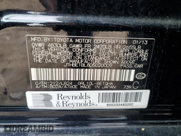 2013 Lexus GS 350 z VIN JTHBE1BL8D5020009, wystawiony jako Copart lot #57856805 z przebiegiem 101 356 mil mil oraz Szkoda całkowita • Salvage title. Historia ofert i sprzedaży dostępna na DreamBid. Obrazek 12.