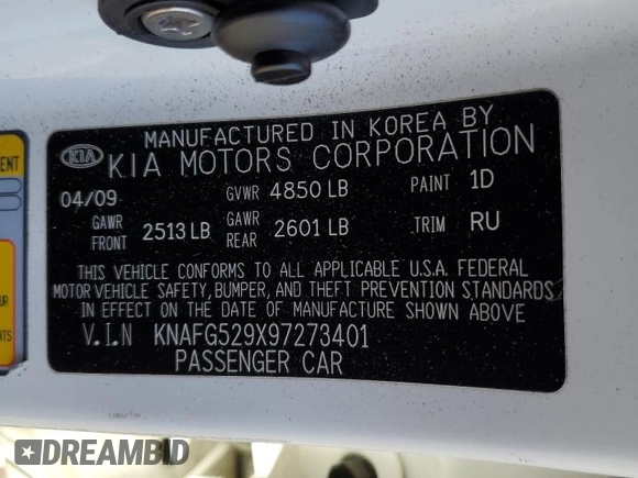 2009 Kia Rondo LX with VIN KNAFG529X97273401, listed as a Copart auction lot 75829094 with 171,062 mi miles and Salvage Title. Bid and sale history available at carsss.com. Image 15.