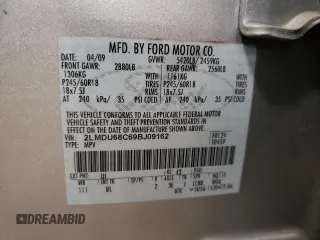 2009 Lincoln MKX with VIN 2LMDU68C69BJ09162, listed as a Copart auction lot 89259625 with 124,908 mi miles and Salvage Title. Bid and sale history available at DreamBid. Image 13.