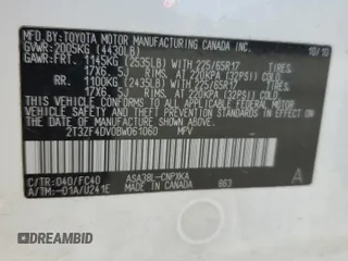 2011 Toyota RAV4 with VIN 2T3ZF4DV0BW061060, listed as a Copart auction lot 56584985 with 246,476 mi miles and Clean Title. Bid and sale history available at DreamBid. Image 13.