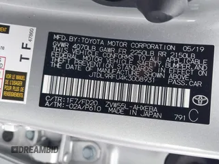 2019 Toyota Prius LE with VIN JTDL9RFU4K3008931, listed as a IAAI auction lot 41548356 with 94,176 mi miles and . Bid and sale history available at DreamBid. Image 9.