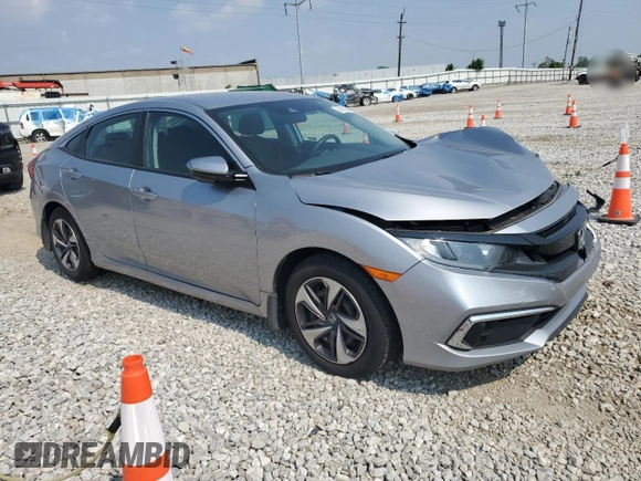 2021 Honda Civic LX with VIN 19XFC2F66ME001627, listed as a Copart auction lot 59653925 with 48,468 mi miles and Salvage title. Bid and sale history available at DreamBid. Image 4.