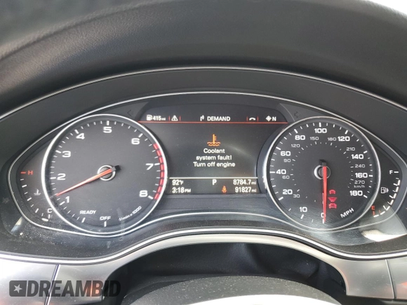 2018 Audi A6 Premium Plus with VIN WAUG3AFC8JN025016, listed as a Copart auction lot 52023525 with 91,827 mi miles and Salvage Title. Bid and sale history available at carsss.com. Image 9.