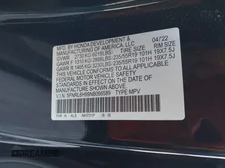 2022 Honda Odyssey Elite z VIN 5FNRL6H99NB066589, wystawiony jako IAAI lot #41868201 z przebiegiem 79 113 mil mil oraz . Historia ofert i sprzedaży dostępna na DreamBid. Obrazek 9.