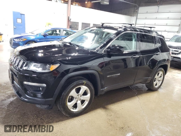 2018 Jeep Compass Latitude z VIN 3C4NJDBB5JT392910, wystawiony jako Copart lot #58401385 z przebiegiem 93 739 mil mil oraz Szkoda całkowita • Salvage title. Historia ofert i sprzedaży dostępna na DreamBid. Obrazek 1.