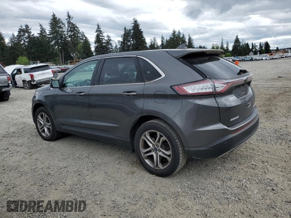 2015 Ford Edge Titanium z VIN 2FMTK4K84FBB09582, wystawiony jako Copart lot #55801915 z przebiegiem 72 533 mil mil oraz Szkoda całkowita • Salvage title. Historia ofert i sprzedaży dostępna na DreamBid. Obrazek 2.