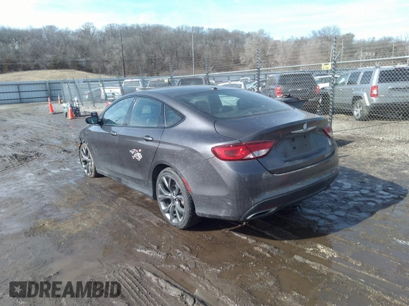 2015 Chrysler 200 S with VIN 1C3CCCBGXFN515782, listed as a IAAI auction lot 41639282 with 138,747 mi miles. Bid and sale history available at carsss.com. Image 3.