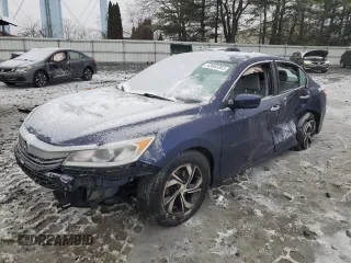2016 Honda Accord Sedan LX with VIN 1HGCR2F37GA136020, listed as a Copart auction lot 43483365 with 124,778 mi miles and Salvage Title. Bid and sale history available at carsss.com. Image 1.