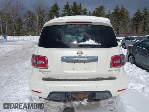 2019 Nissan Armada Platinum with VIN JN8AY2NE0K9758307, listed as a IAAI auction lot 41492623 with 82,373 mi miles. Bid and sale history available at carsss.com. Image 17.