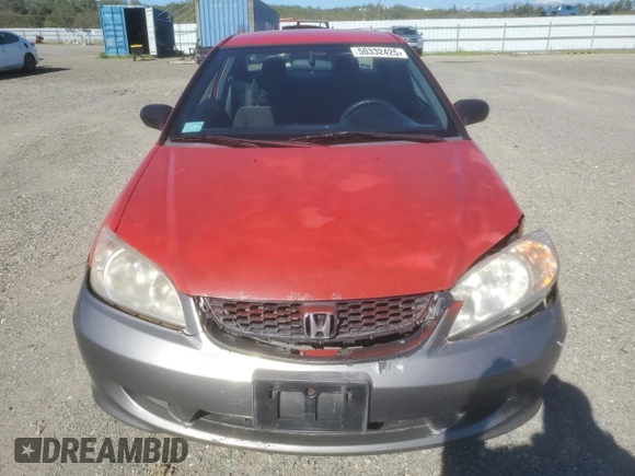 2005 Honda Civic VP z VIN 1HGEM22155L061234, wystawiony jako Copart lot #50332425 z przebiegiem 208 334 mil mil oraz Szkoda całkowita • Salvage title. Historia ofert i sprzedaży dostępna na DreamBid. Obrazek 5.