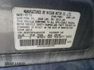 2020 Infiniti Q50 Edition 30 with VIN JN1EV7AP4LM205056, listed as a Copart auction lot 51043005 with 54,493 mi miles and Salvage Title. Bid and sale history available at DreamBid. Image 13.