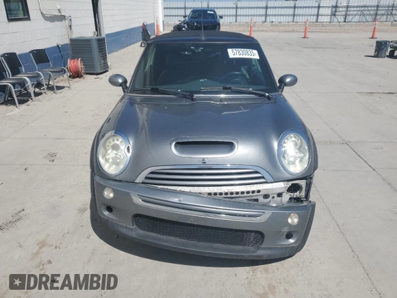 2006 MINI Convertible S with VIN WMWRH33526TL93755, listed as a Copart auction lot 57830835 with Not provided miles and Clean title. Bid and sale history available at DreamBid. Image 5.